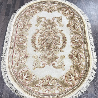 Ковер бельгийский 5060498440 KUNDUZ (Вискоза, кремовый) овальный