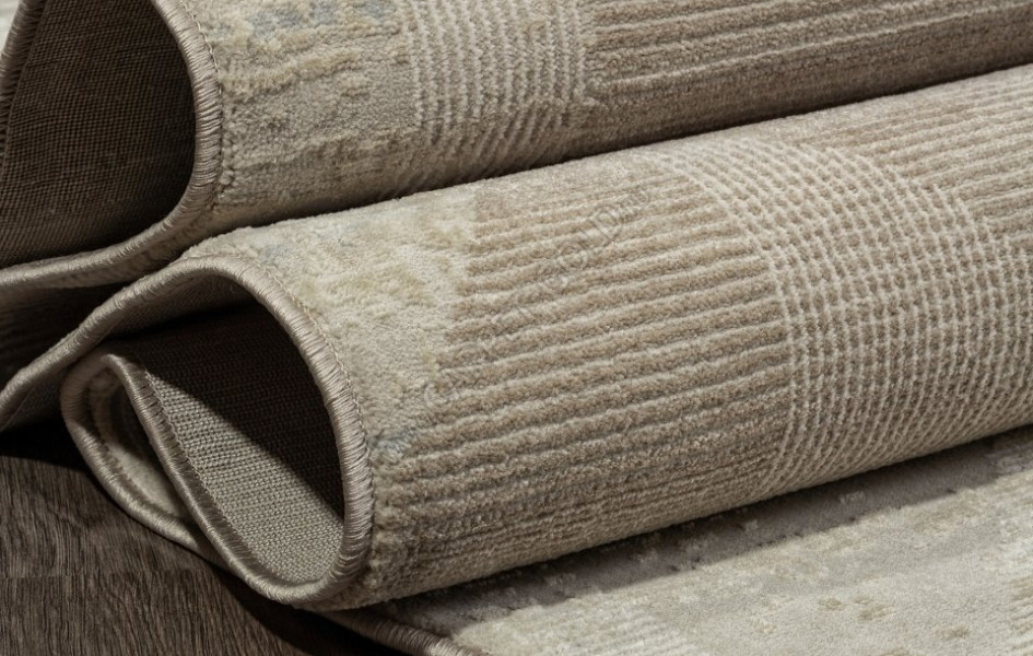 Ковер F416AD - BEIGE / L.BROWN - Овал - коллекция AFINA